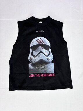 Star Wars FN-2187 Join The Resistance Stormtrooper Muscle Tank Black - Size S